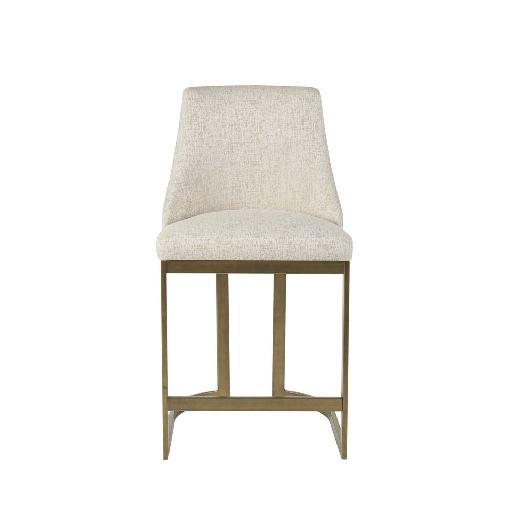 26"H Upholstered Counter Stool with Metal Base