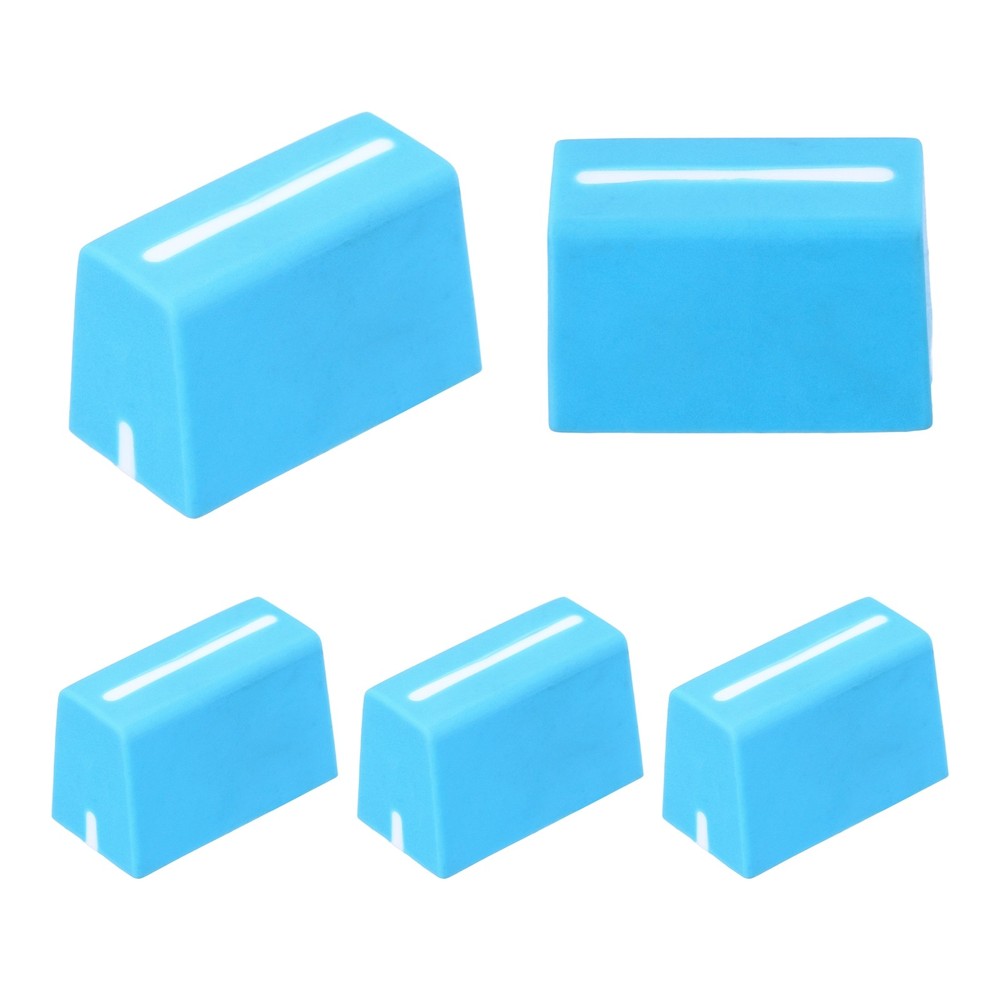Universal Fader Knobs, Blue Mixer Fader Caps Rubber for DJ Console, 5Pcs