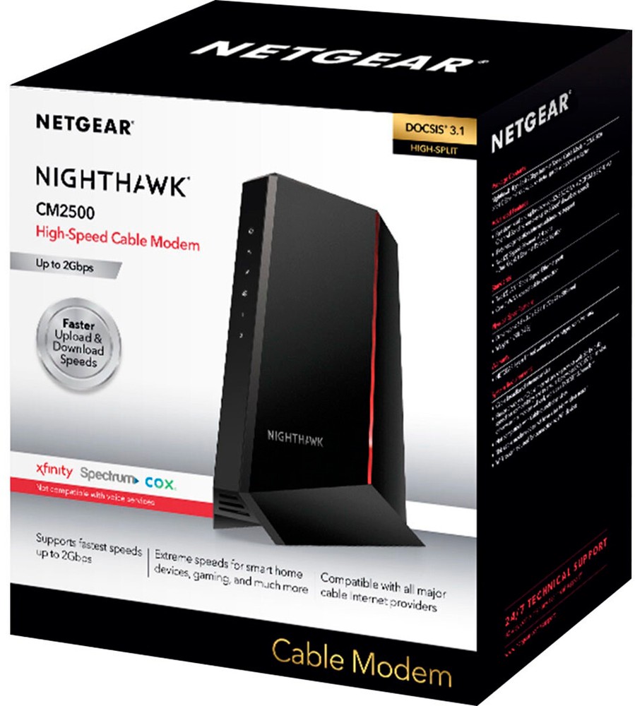 NETGEAR - Nighthawk Mid/High-Split 32 x 8 DOCSIS 3.1 Cable Modem - Black
