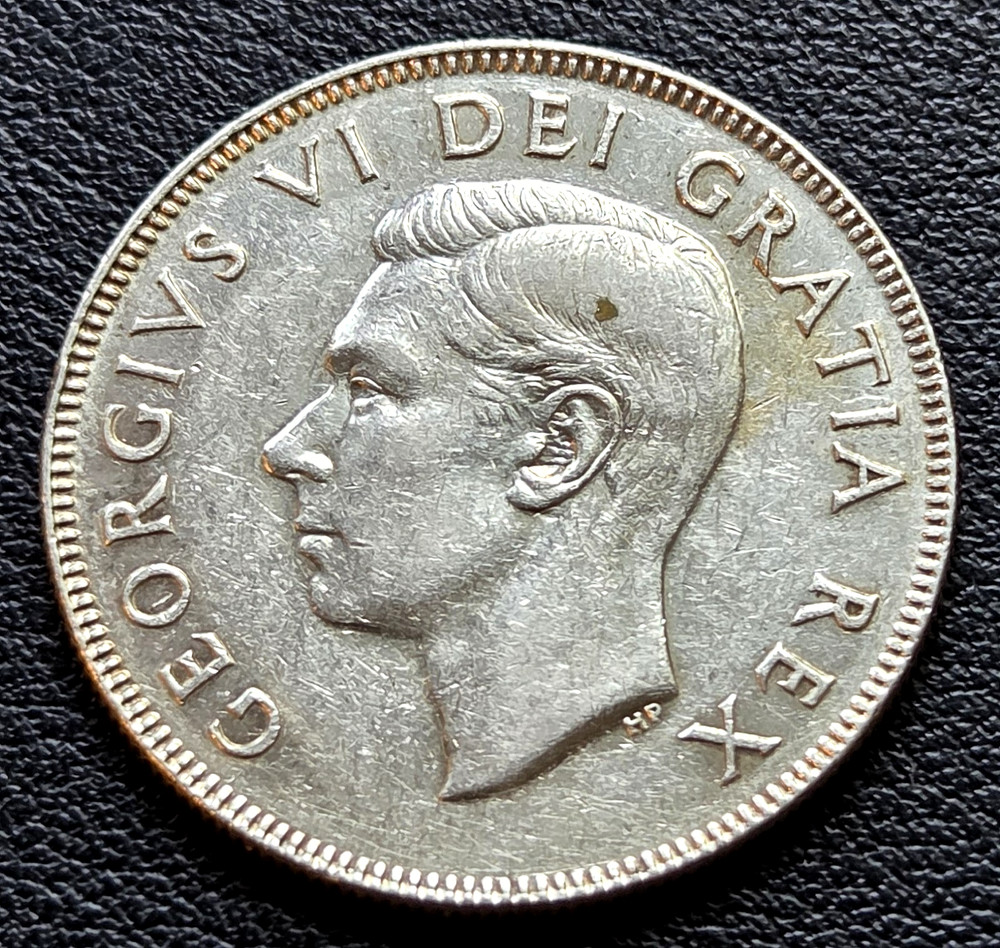 1951 Canada Silver 50-Cent Half Dollar Coin - 80% Silver - Great Condition
