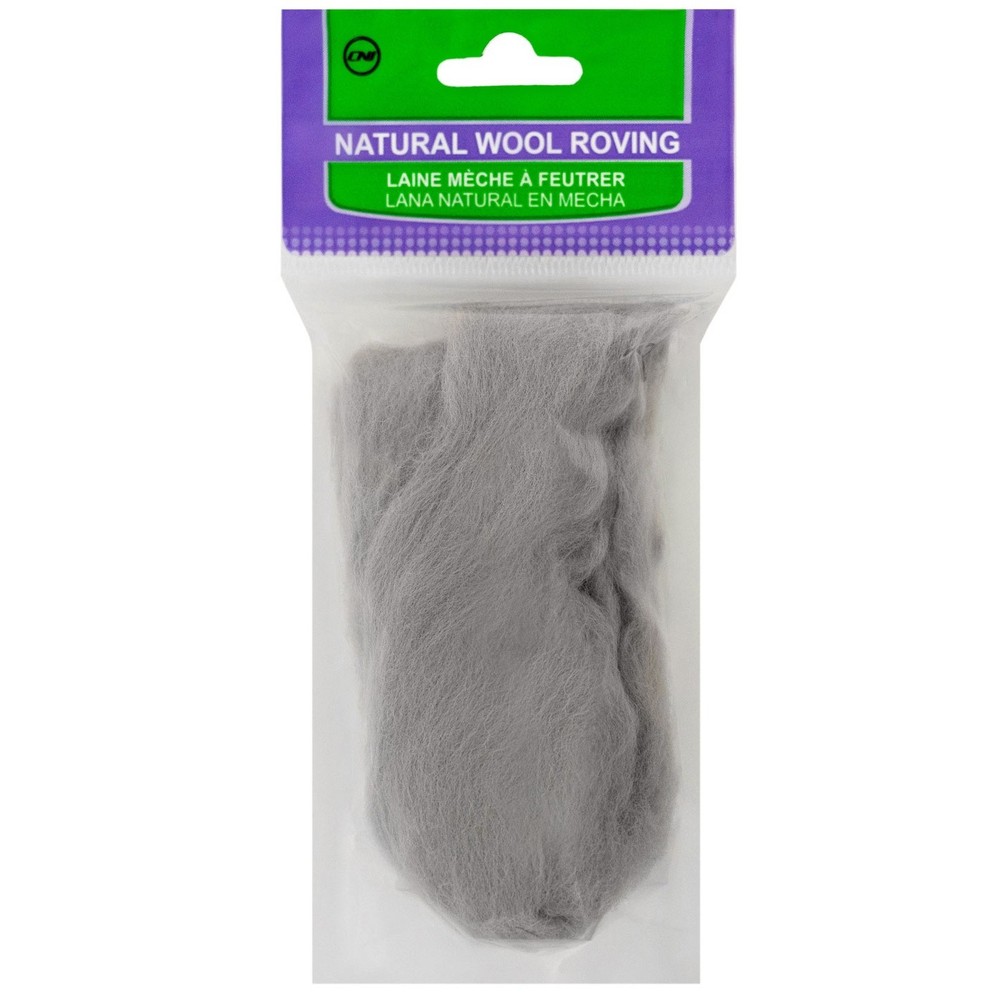 Natural Wool Roving .3oz Ash