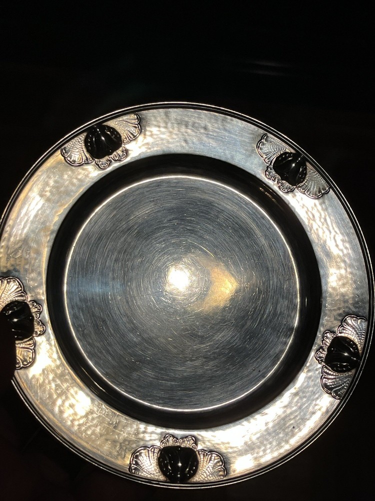 GEORG JENSEN SILVER TULIP/BLOSSOM PATTERN PLATE #428C