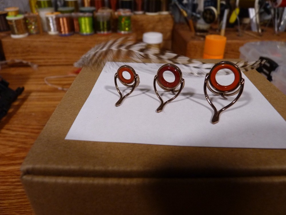 Agate Stripping Guide Bronze RedOrange insert 12MM-Right One. Rod Building