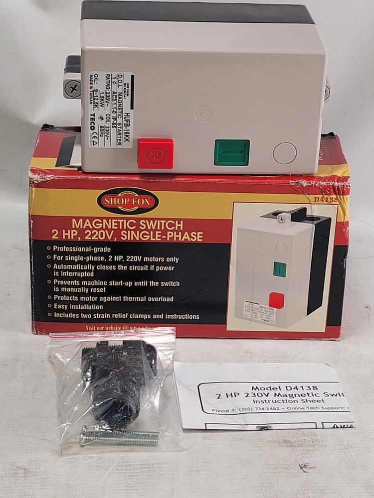 Shop Fox Single-Phase 220V 2 HP Magnetic Switch D4138