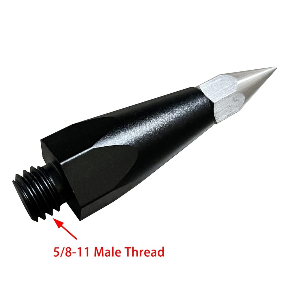 New 2 pcs Prism Pole Point with Replaceable Tip 5/8 Male thread Sharp Point