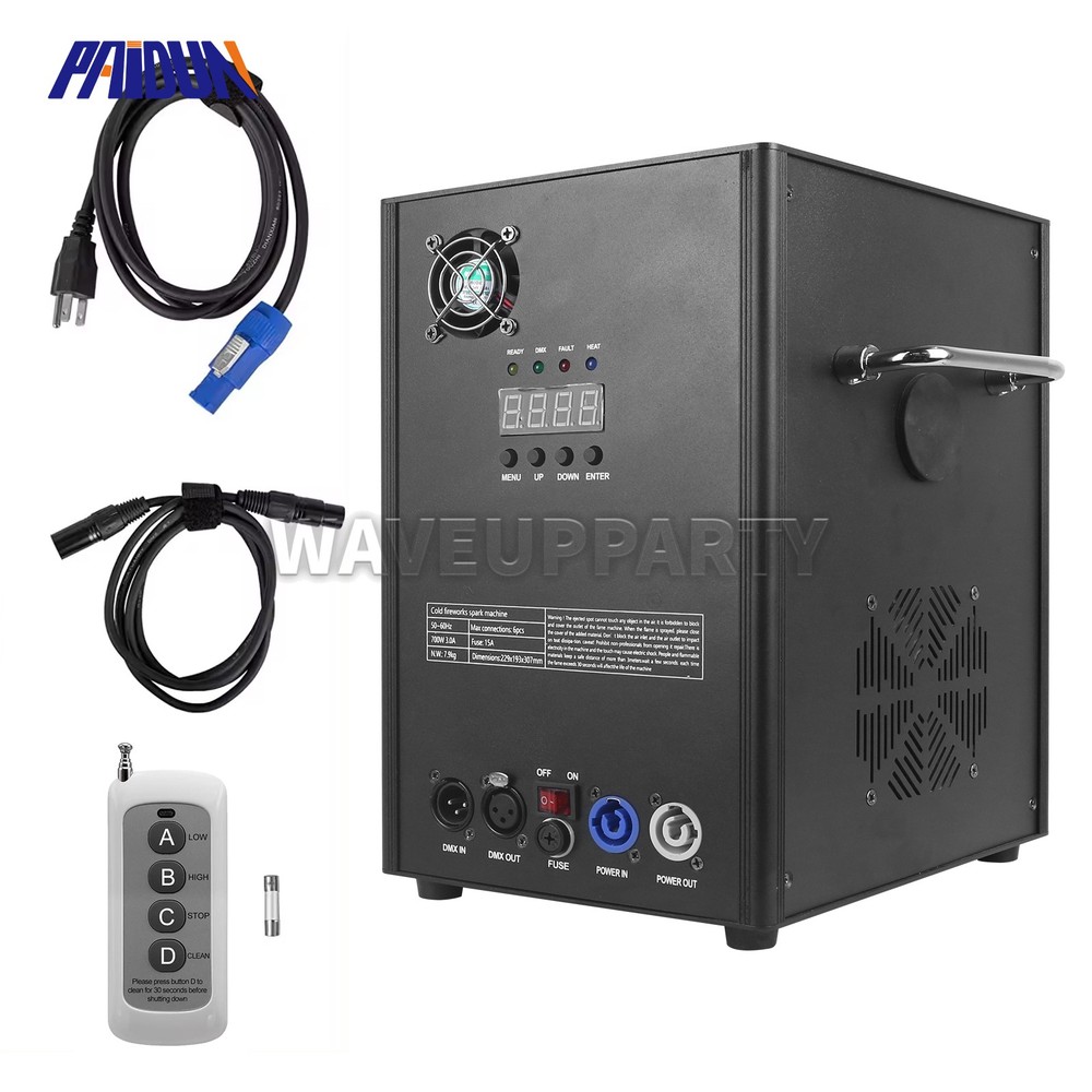 PAIDUN 750W/850W Cold Spark Firework Machine Firework Effect Road Case Optional