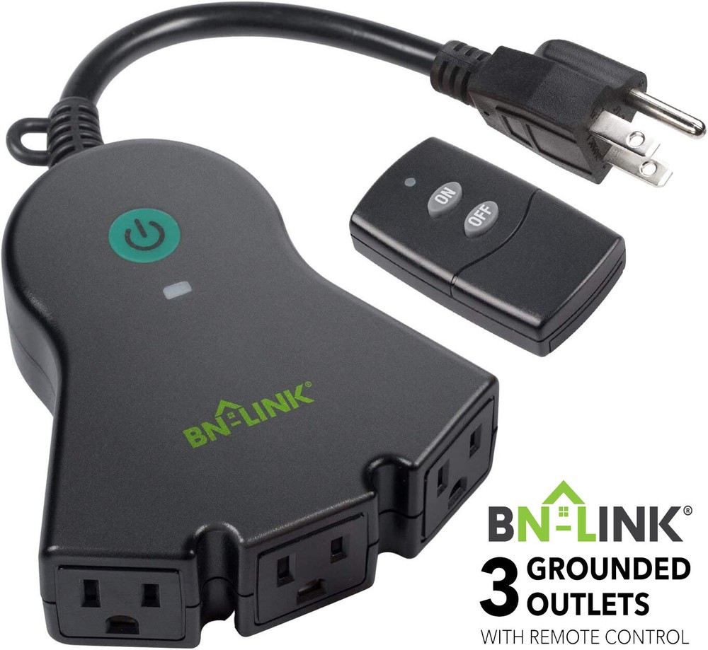 BN-LINK Outdoor Wireless Remote Control Electrical Outlet Switch 3 Side Outlets