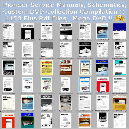 Pioneer Service Manuals Schematics, Custom Collection Compilation Computer DVD !