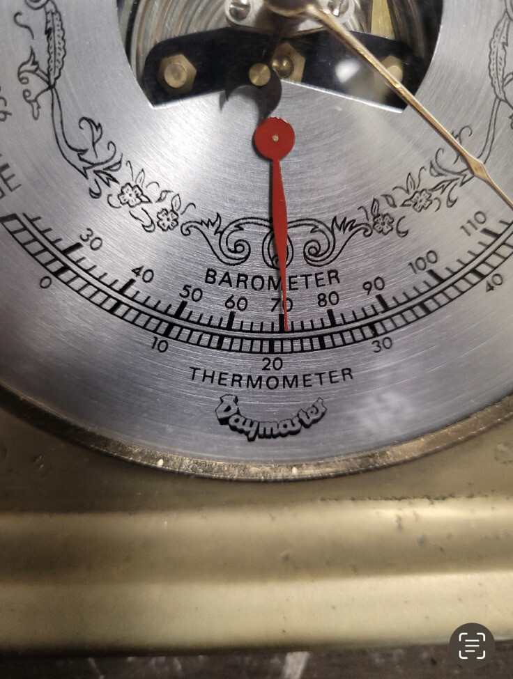 Vintage Daymaster Solid Brass Barometer Very Nice!