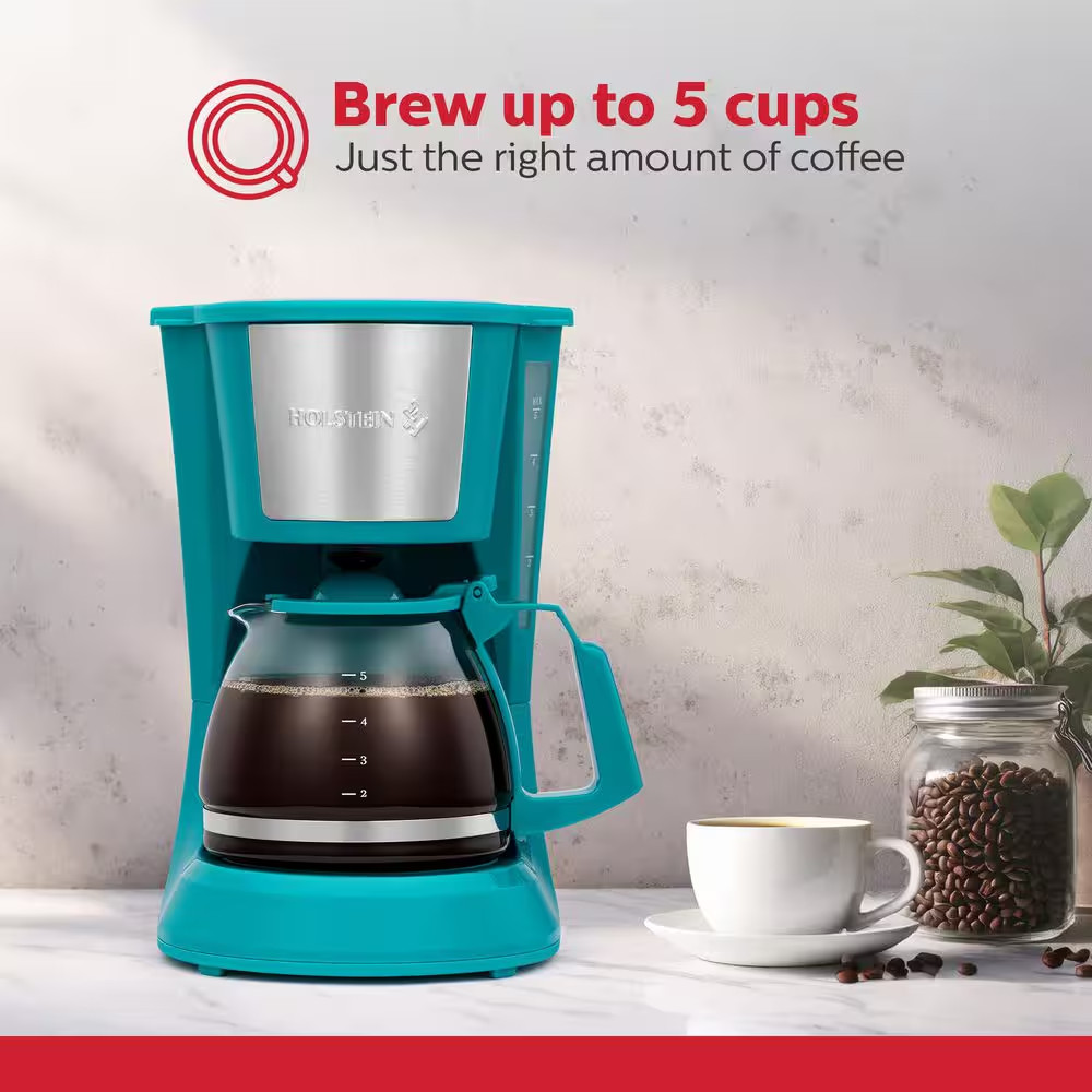 Everyday 5-Cup Teal Coffee Maker