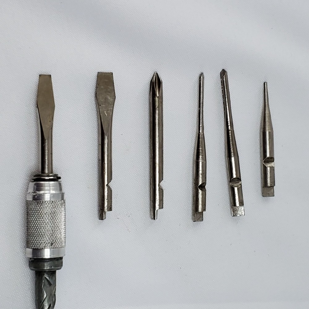 Oxwall Vintage Ratcheting Push Drill Screwdriver 6 Interchangeable Bits Japan