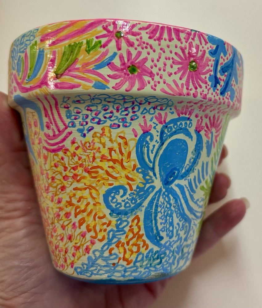 Hand Painted Flower Pot