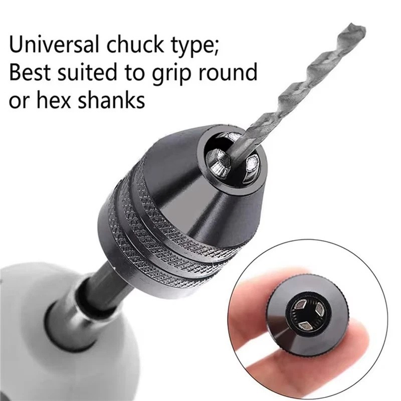 1/4"Hex Shank Keyless Drill Chuck Adapter Bit Quick Change Converter Driver 4Pcs