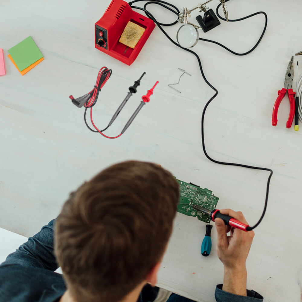 2Pcs Testing Probe Clip Mini Grabber Clips Multimeter Hook