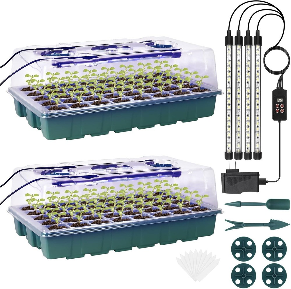 Seed Starter Tray with Grow Light, Intelligent Display Digital Controller, 80...
