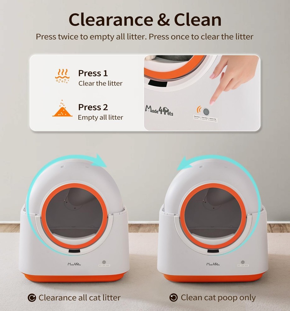 Made4Pets Self-Cleaning Litter Box, Automatic Cat Litter Box with APP Control
