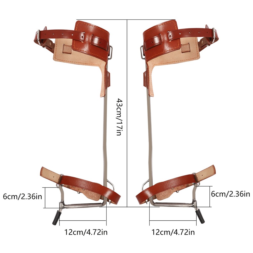 Adjustable Tree Climbing Spike Set with Double Teeth and Safety Gear