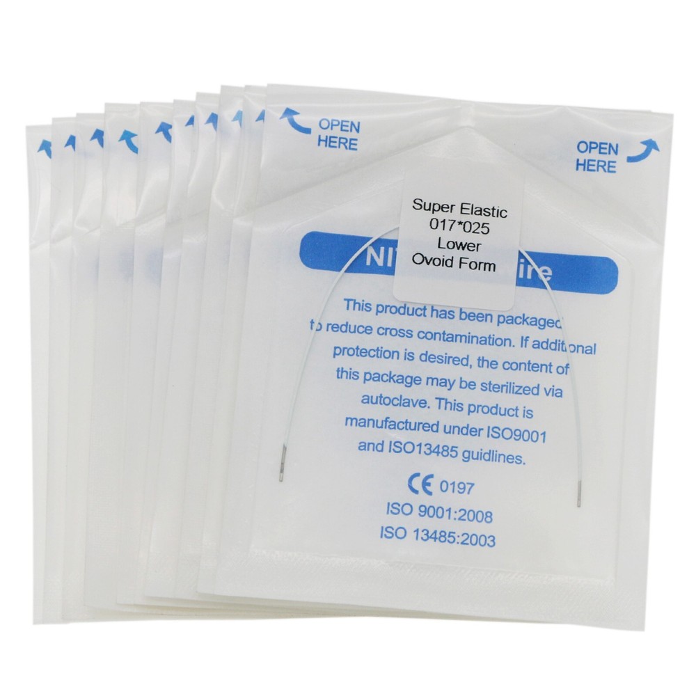 10Pcs Dental Orthodontic Arch Wires Super Elastic White Rectangular Ovoid Form