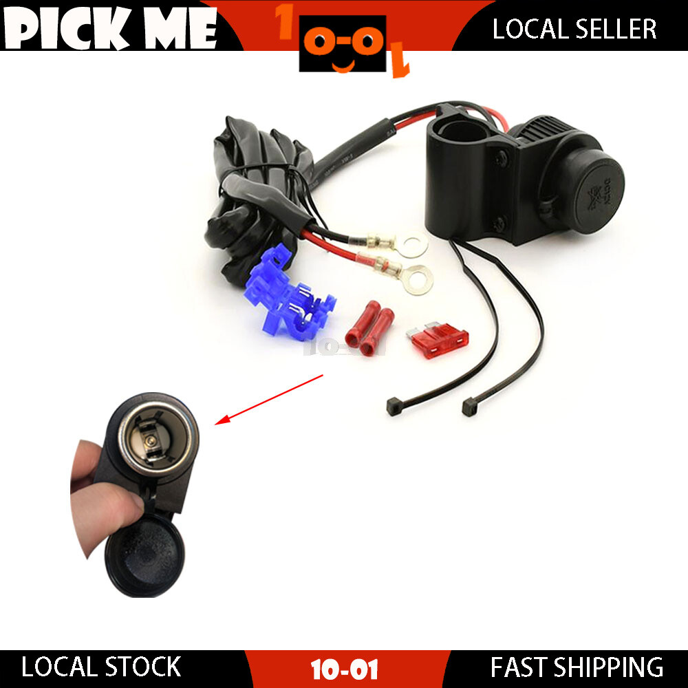 Universal All Weather Motorcycle 12V Power Socket With Handlebar Mount Boot