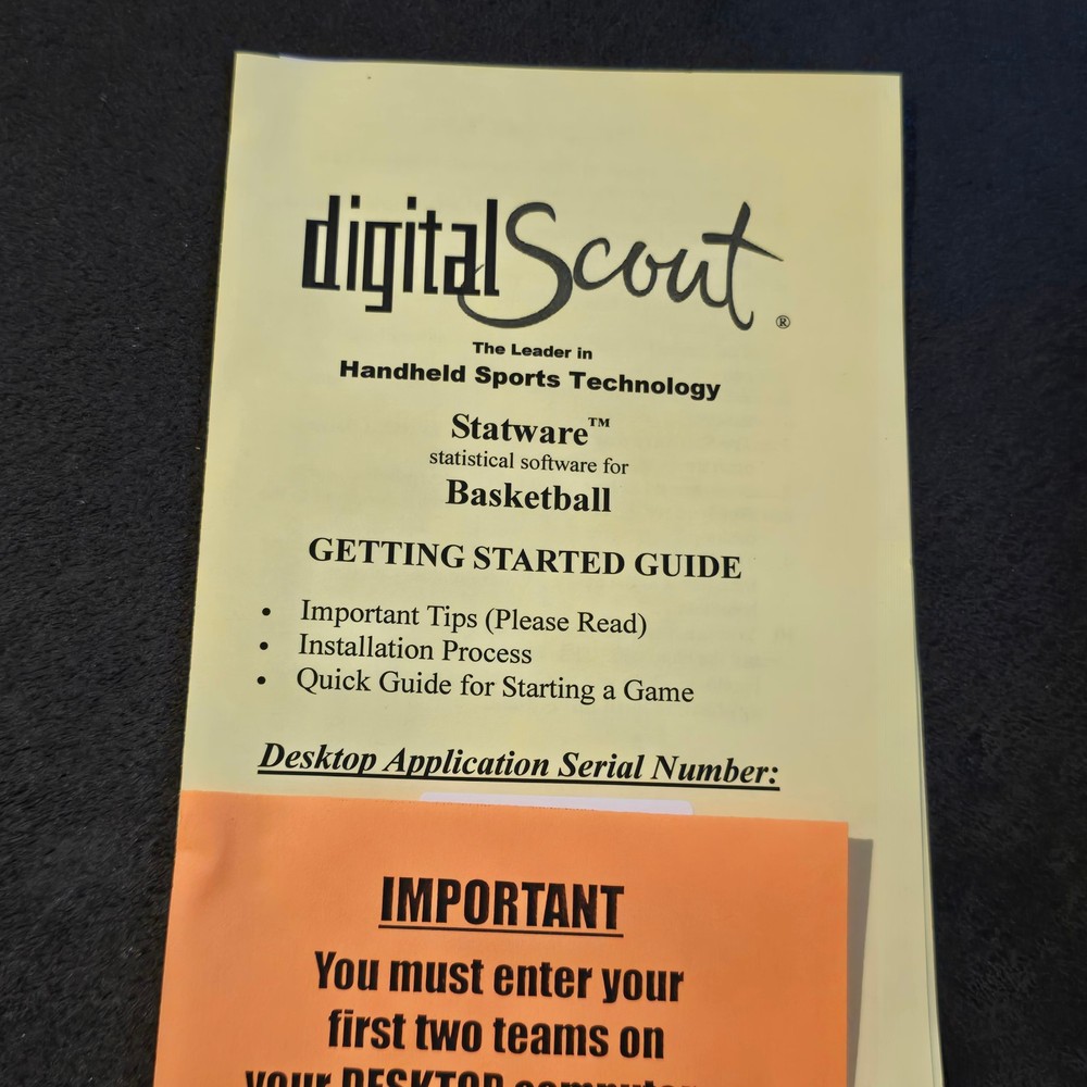 Digital Scout Statware Basketball Software 2002 PC CD-ROM Coaching Stats Program