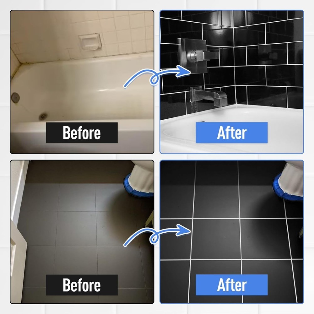 DIY 33oz Water-Based Bathtub & Tile Refinishing Kit - Easy Application, Low Odor
