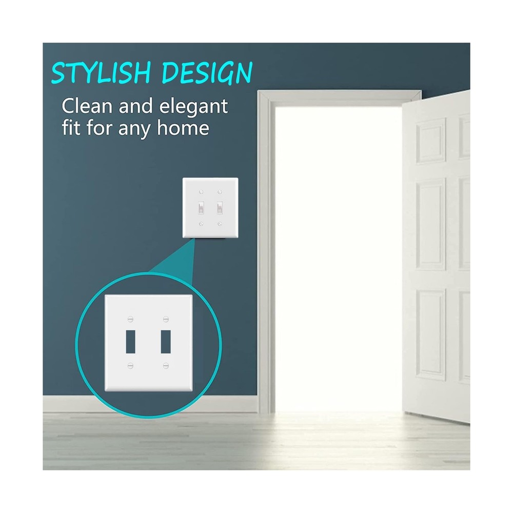 2-Gang Toggle Light Switch Wall Plate,Double Switch Wall Plates, Light Switch...