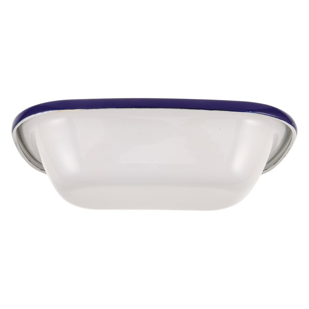 White Enamel Baking Pan Square Cake Heavy Duty Roasting Tray Rectangle