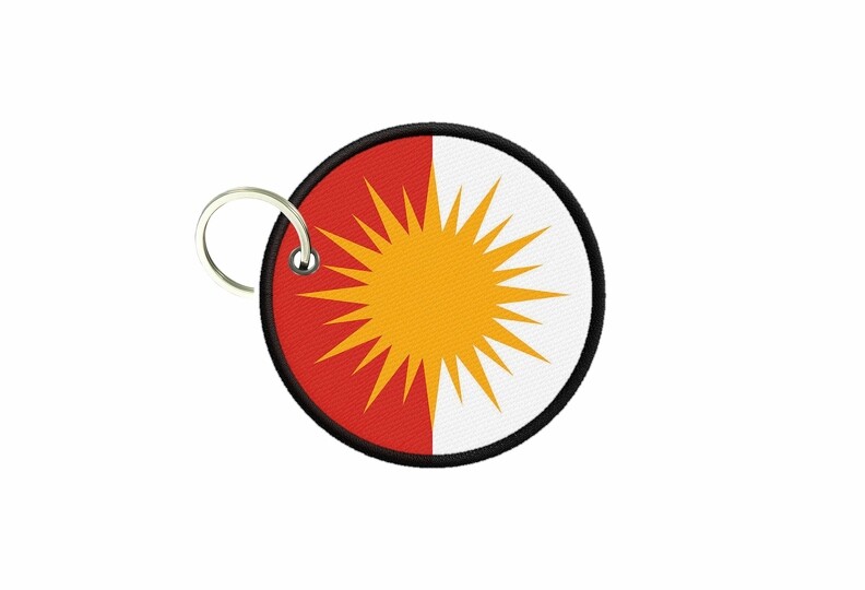 Yazidi Flag Keychain Round Badge