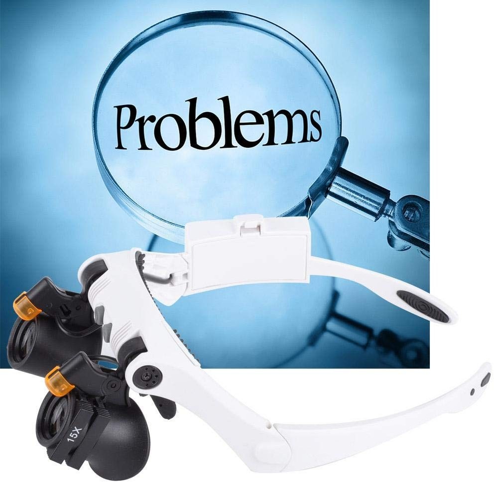 21 Combination Lighted Headband Magnifier Illuminated Magnifying Double Eyes ...