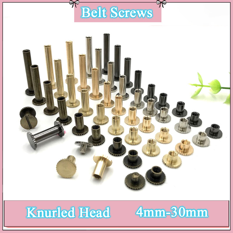 Copper Double Sided Rivets Knurled Belt Screws Rivets Notebook Binding Screws