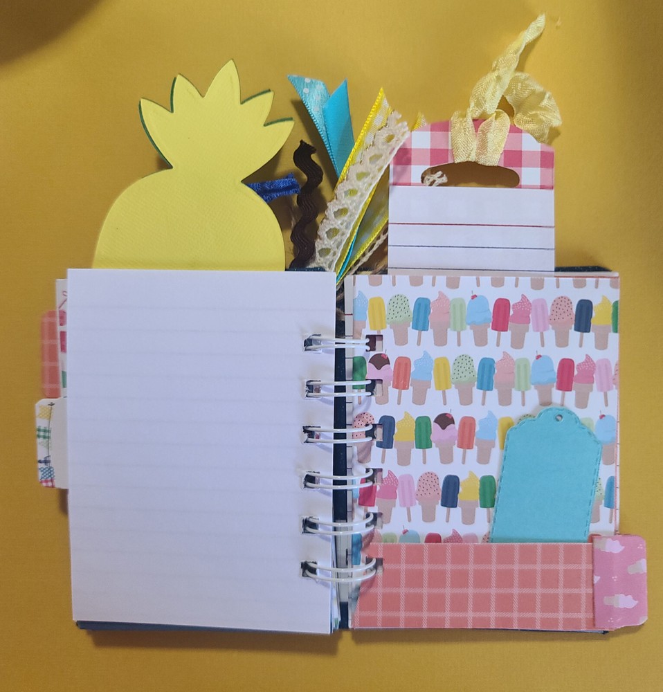 Little cinched journal notebook, handmade