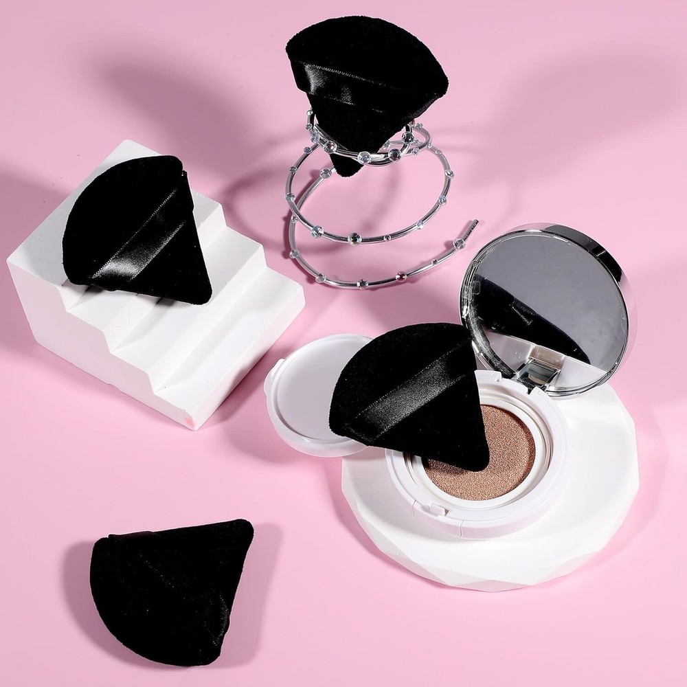 Dual-Use Triangle and Round Makeup Puffs - 6 Pcs for Perfect Application
