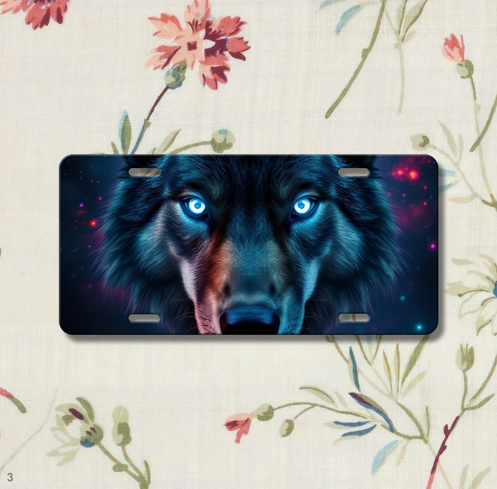 Powerful Wolf License Plate Customizable Car Tag Gift Idea