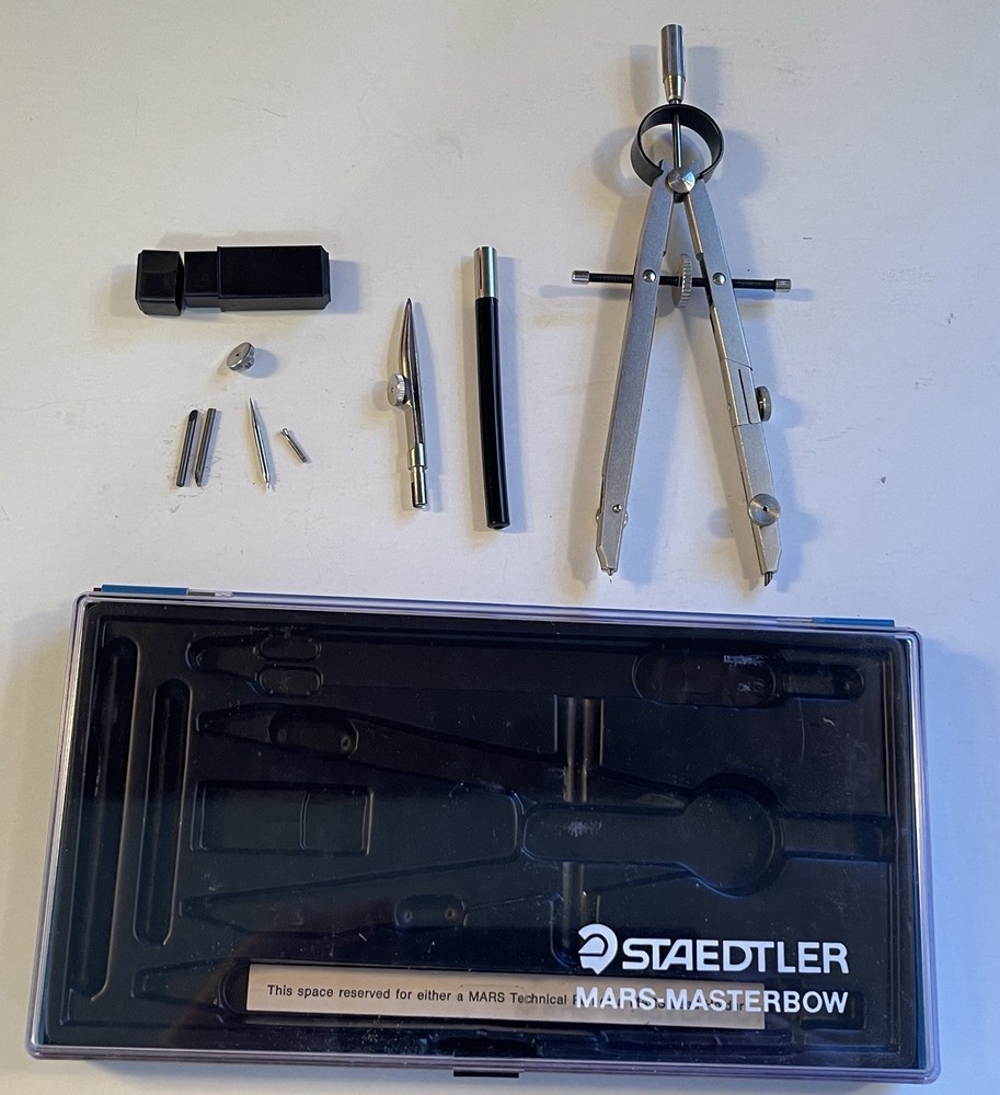 Staedtler Mars-Masterbow Drawing Drafting Compass Instrument Set. Germany. New.