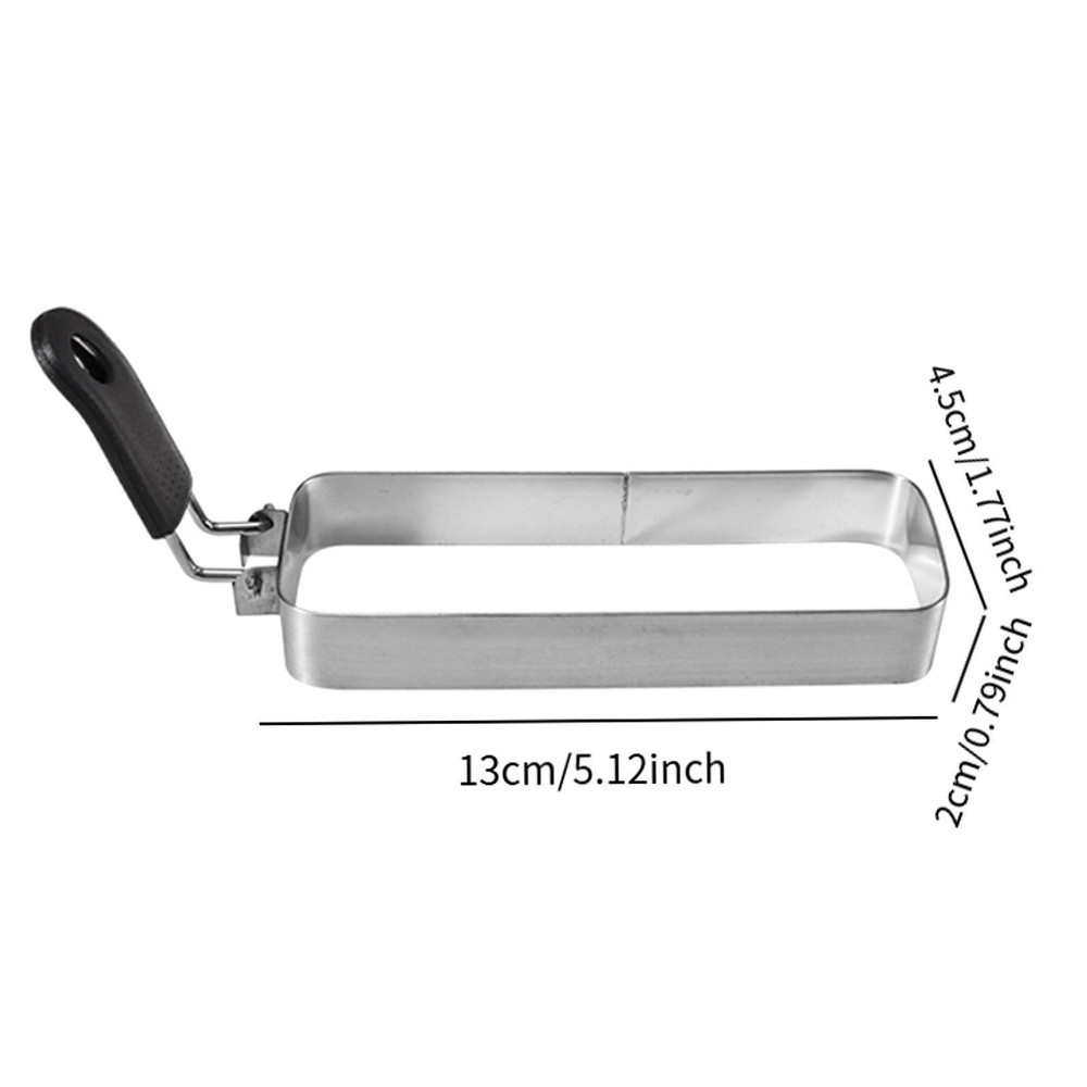Fried Egg Ring Muffin Omelette Ring for Griddle Pan with Handle Rectangle