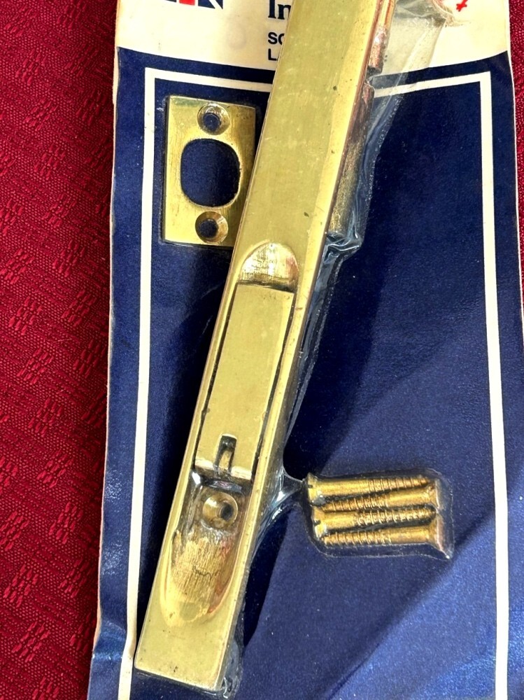 INTERSEL Flush Bolt Slide Lever Solid Polished Brass 6"