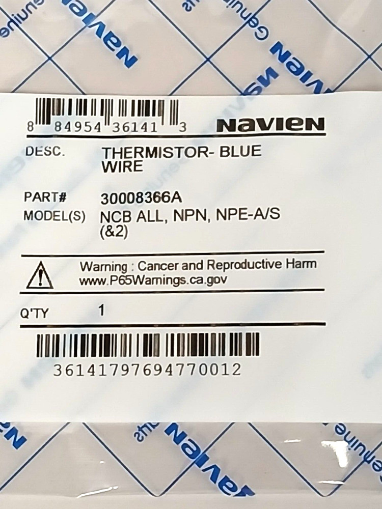 (2-PACK) NEW Navien 30008366A Thermistor (Blue Wire)