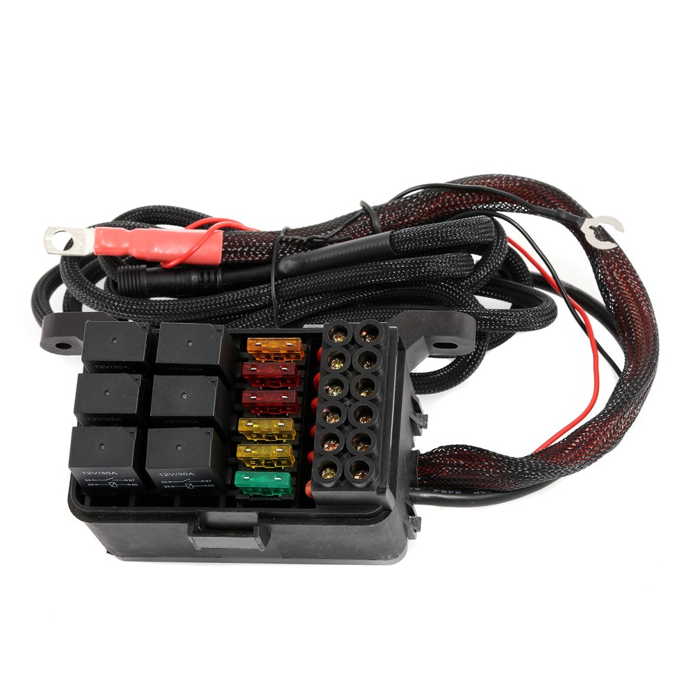 AUXBEAM 6 Gang Switch Panel Light Control Box Green Backlit for Polaris UTV ATV
