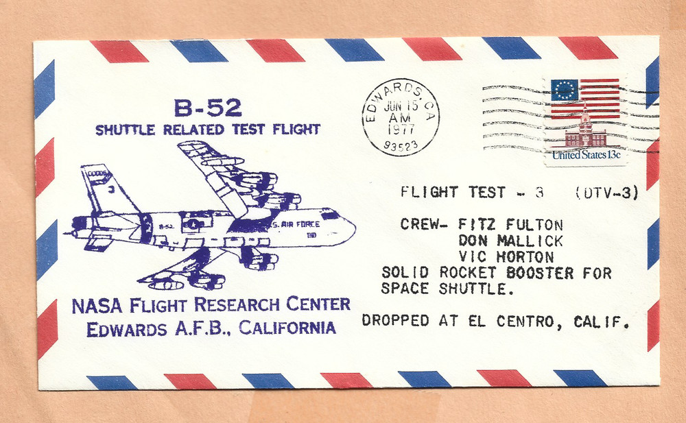 B-52 SHUTTLE TEST FLIGHT # 3 JUN 15,1977 EAFB  SPACE COVER NASA