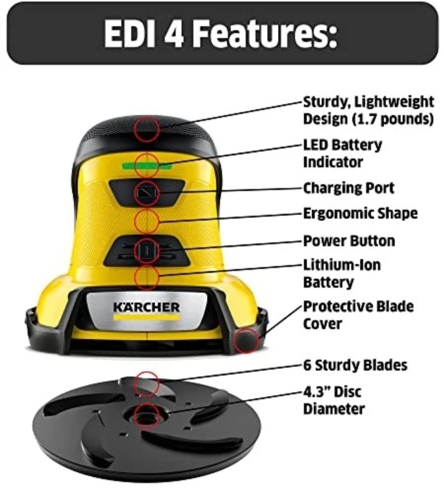Kärcher - EDI 4 Cordless Electric Handheld Ice Scraper - Rotating Disc