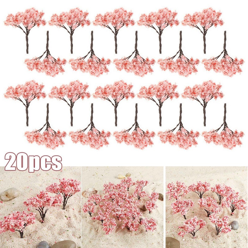 20pcs Tree model Flowering Railway Layout Scene Decoration High quality