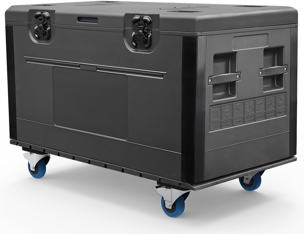 44" x 22" x 24"Cable Trunk Road Case w/Casters and Divider Stackable Road Case