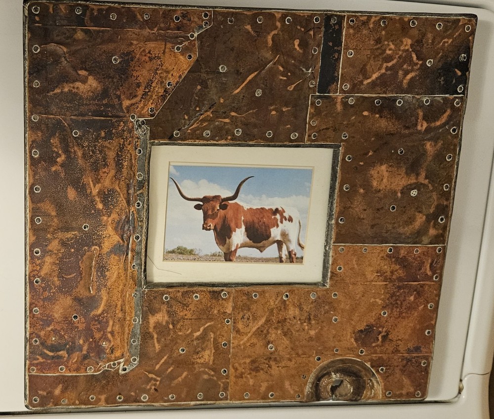 Hammered Copper Rustic Frame,  Great Patina Bespoke 15x17