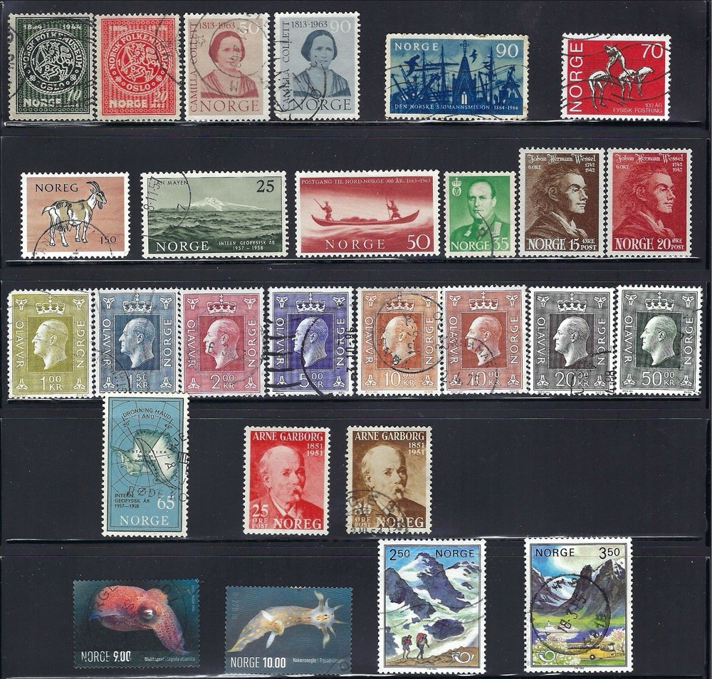 NORWAY Stamps Used - 76 Different - Nice Selection - Great Value-Take a Look