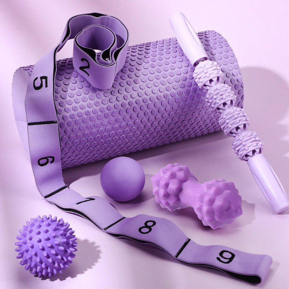 6Pcs Foam Roller Set Includes Peanut Massage , Back Roller, Massage Roller St...