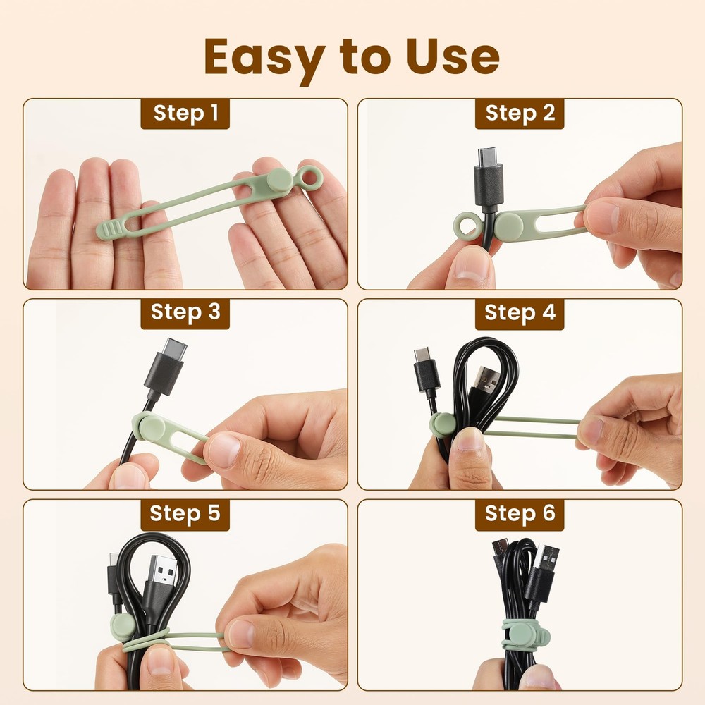 30 Pcs Silicone Cable Ties, Reusable Data 4.1 Inch, 30pcs-multicolor