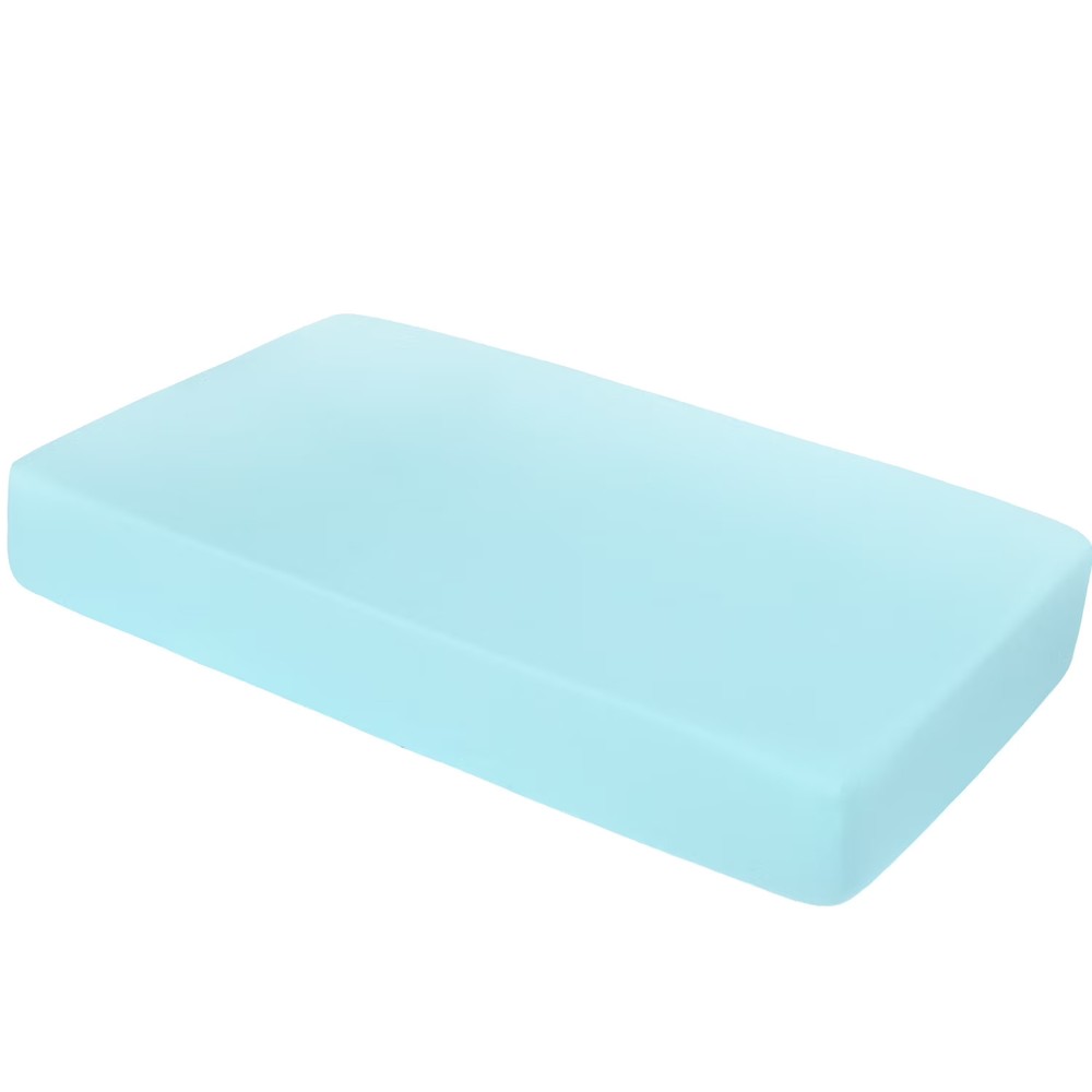 Brushed Microfiber Fitted Crib Sheet Aqua – Soft, Breathable, 28x52 + 8 Pocket