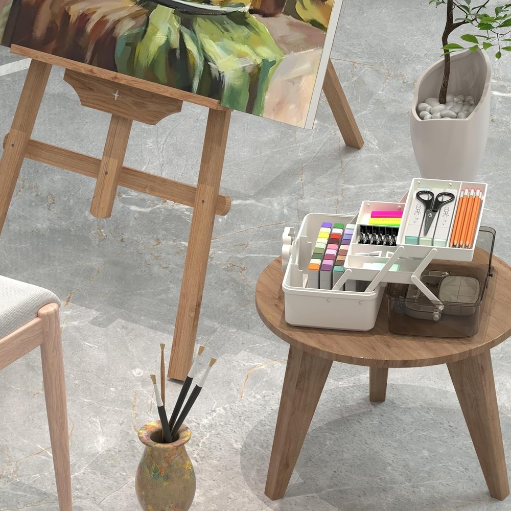 3-Layer Plastic Dividing Storage Box，Multifunctional Plastic Tool Box W/ Handle