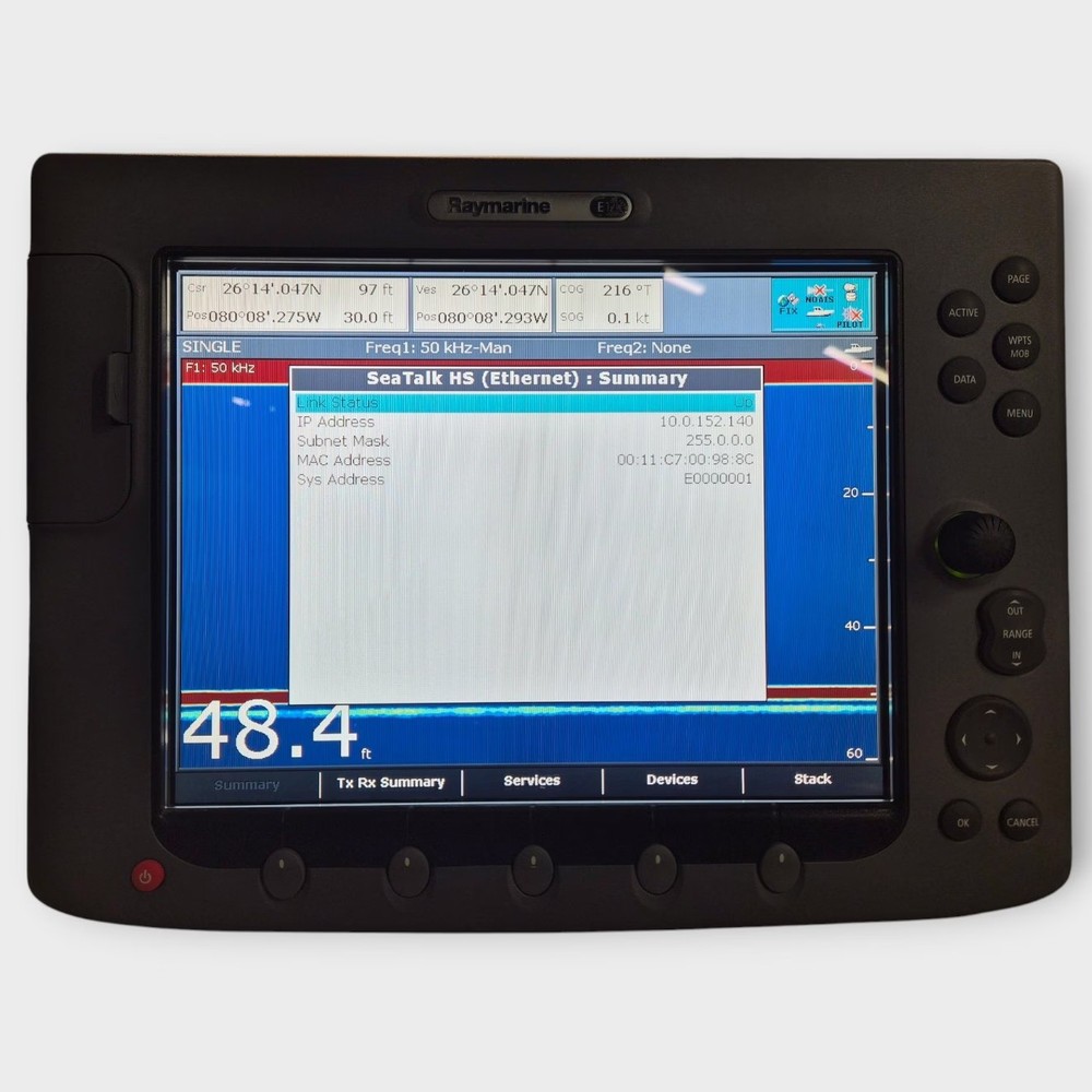 Raymarine E120 Classic Multifunction Display --E02013-- w/ Bezel and Sun Cover