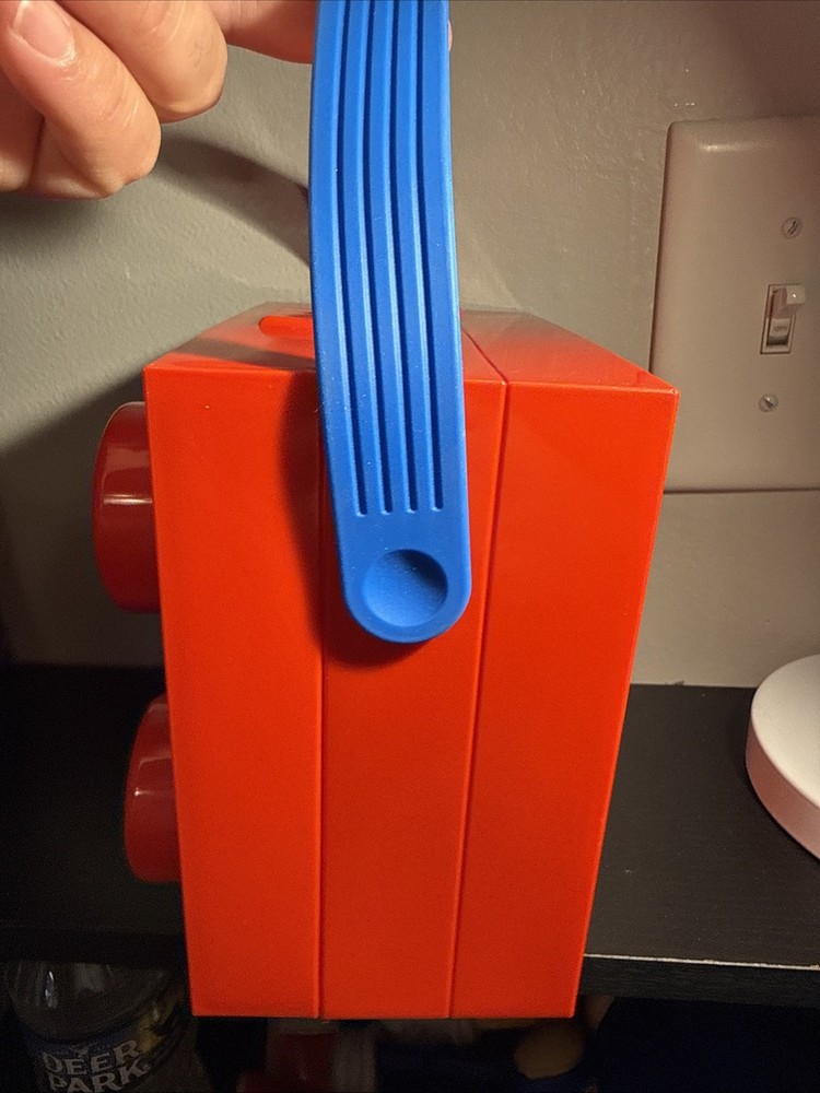 LEGO Storage Case: Bright Red with Blue Handle